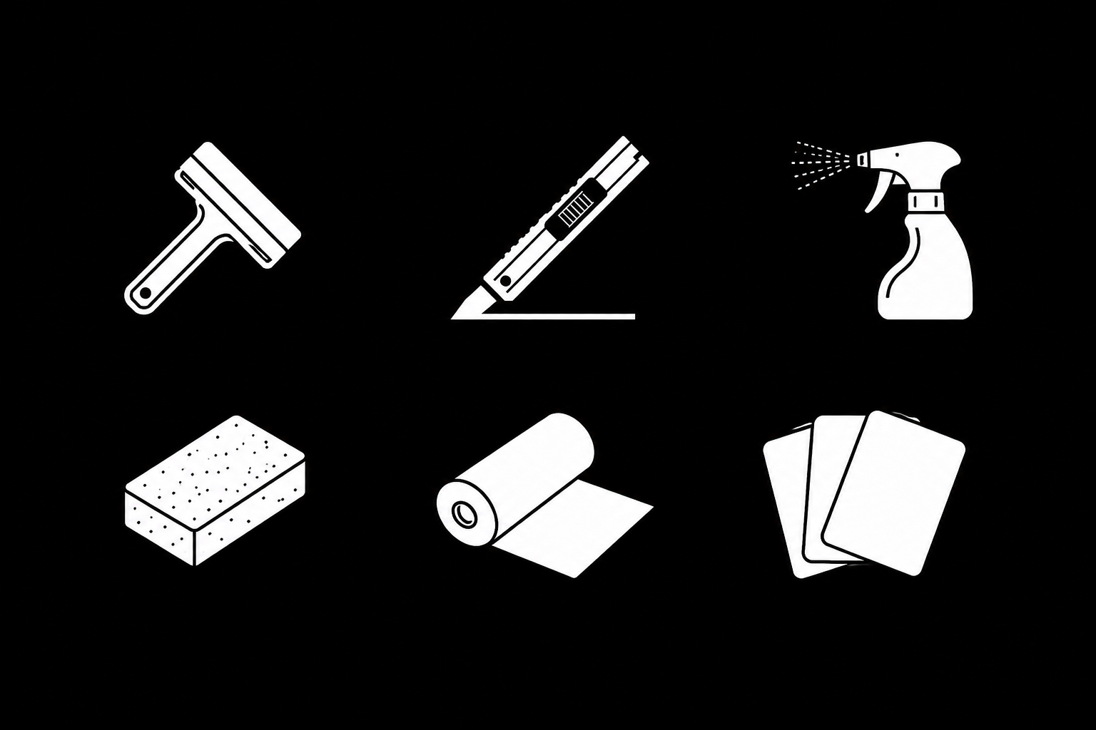 Tint wrap PPF tools icon set